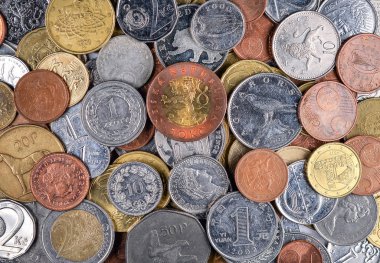 Euro para adam. Para kavramı. Üstten Görünüm.