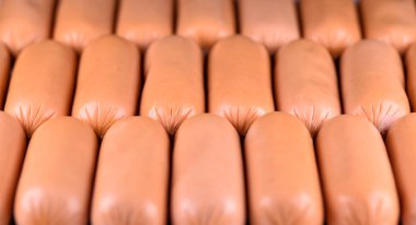 Mini sosis arka plan. Gıda arka plan. Mini sosis veya kokteyl sosis.