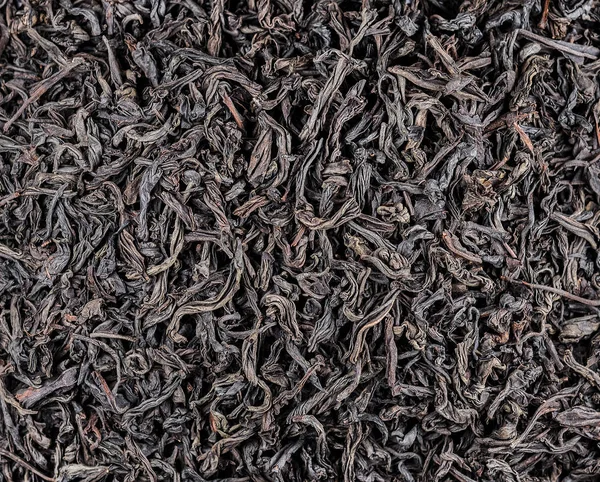 Herbaty Czarne Tło Bliska Widok Góry — Zdjęcie stockowe
