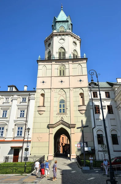 Lublin Polska Sierpnia 2017 Widok Starożytnych Trinity Tower Muzeum Sztuki — Zdjęcie stockowe