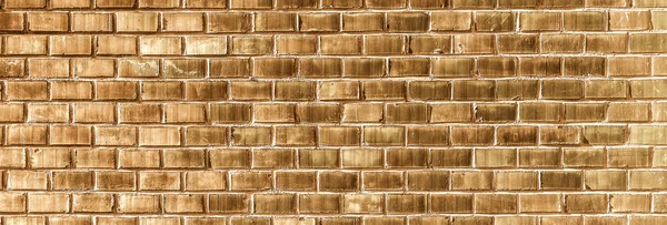 Zlatý cihlové zdi textury Detailní záběr. — Stock fotografie