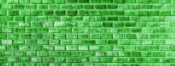 Groene bakstenen muur textuur close-up. — Stockfoto