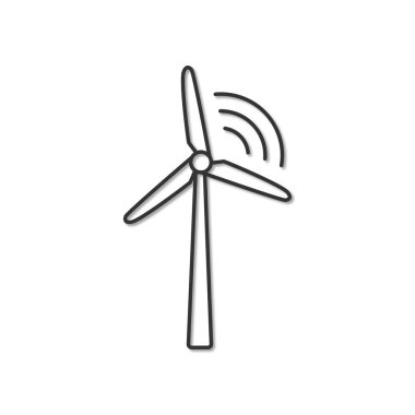 Rüzgar jeneratörünün anahat simgesi