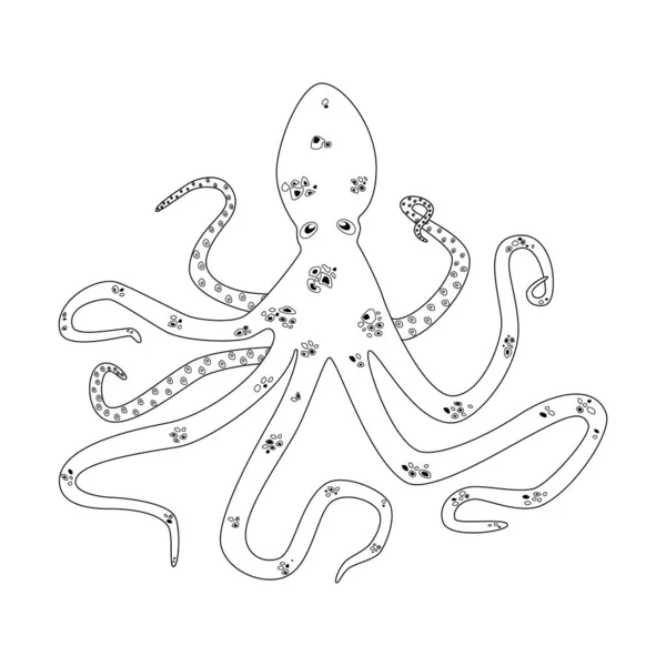 Ikonka obrysu chobotnice — Stockový vektor
