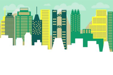 Cityscape. Modern Şehir Ufuk Çizgisi.