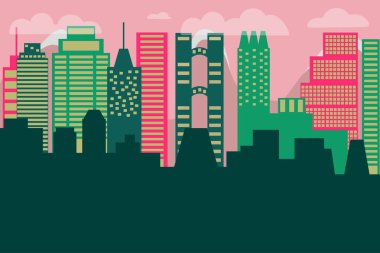 Cityscape. Modern Şehir Ufuk Çizgisi.