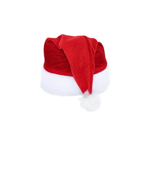 Santa Claus helper red hat isolated on white background. Red christmas hat or cap isolated on white — Stock Photo, Image