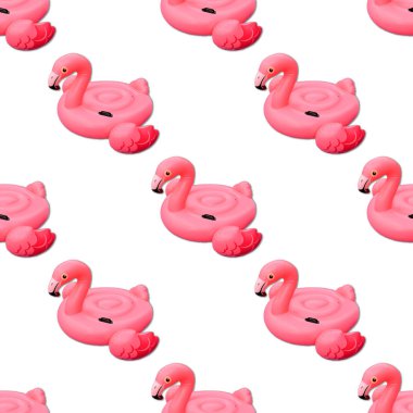 Pembe flamingo dikişsiz desen şeklinde Yüzme havuzu oyuncak. Flamingo şişme kesim