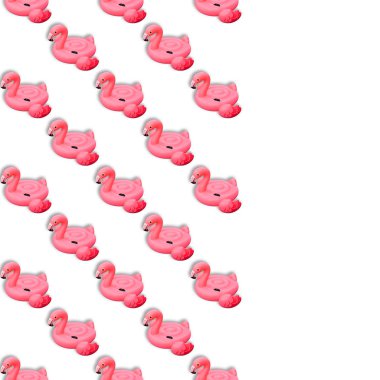 Pembe flamingo dikişsiz desen şeklinde Yüzme havuzu oyuncak. Flamingo şişme kesim