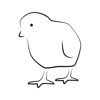 Küçük civciv ya da ana hatlarıyla basit bir ikon. Çiftlik kuşları simgesi.