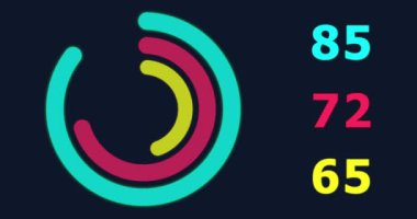 HUD ögesi - beklemede olan fütüristik yükleme, döngülenebilir parçalar. Birleştirilmiş Soyut Turta Çizelgesi Hud ögesi.