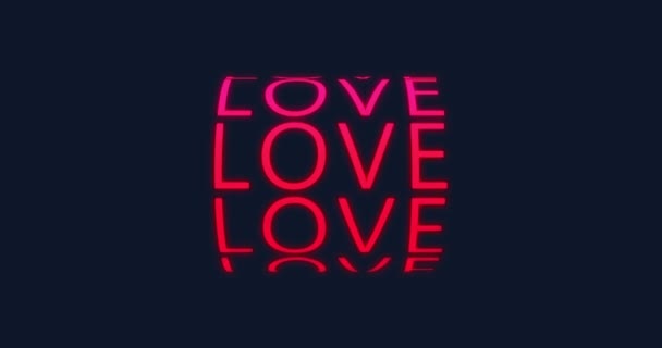 Love Kinetic Typography Animation Valentine Day Love Kinetic Text Animating — Stock Video