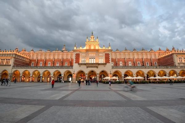 Cracovia Polonia Mayo 2020 Vista Sobre Sala Telas Plaza Principal — Foto de Stock