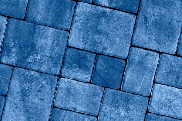 Azul Escuro Textura Lajes Pavimentação Cimento Paralelepípedos Para Banner Mock — Fotografia de Stock