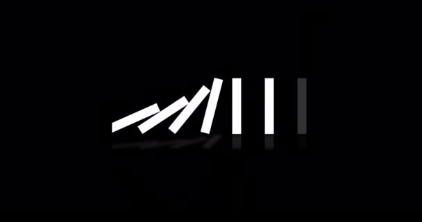 Fallande Dominobrickor Animation Svart Och Vitt Enkel Rörelse Skärmläsare Loopless — Stockvideo