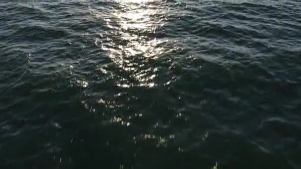 Vista Aérea Sobre Mar Tranquilo Océano Con Hermoso Patrón Olas — Vídeo de stock