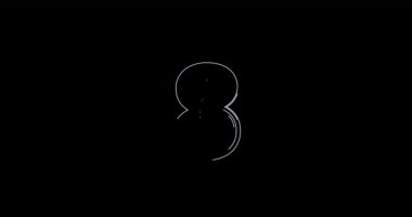 Siyah arkaplanda 10 saniyeden 0 saniyeye kadar geri sayım sayacı var. 4k çözünürlük canlandırması.