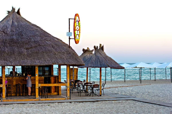 Eine Bar Strand Und Ein Schöner Sonnenuntergang — Stockfoto