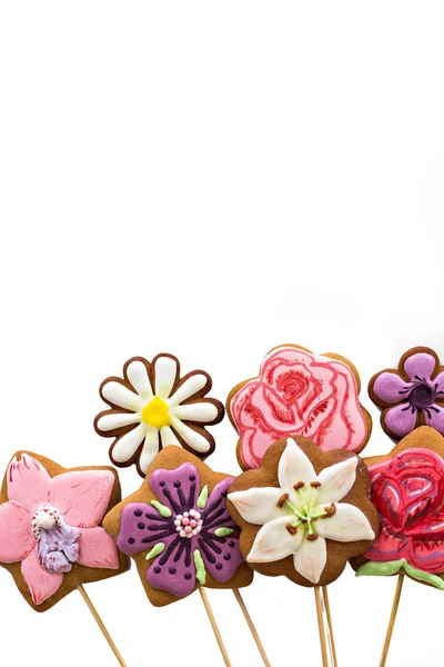 Biscuits Form Flowers Isolate — Stock Photo, Image