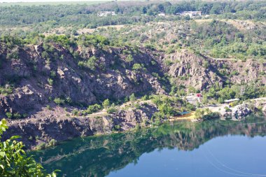 Göl manzara. Radon Lake, Myhiya, Mykolaiv region, Ukrayna