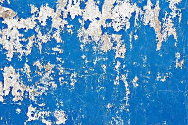 Eski mavi arka plan. Küçük çatlak, yaşlı panoları.
