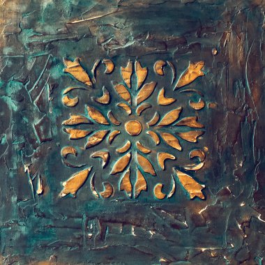 Dekoratif Sıva. Turkuaz renkli Dekoratif Karo.