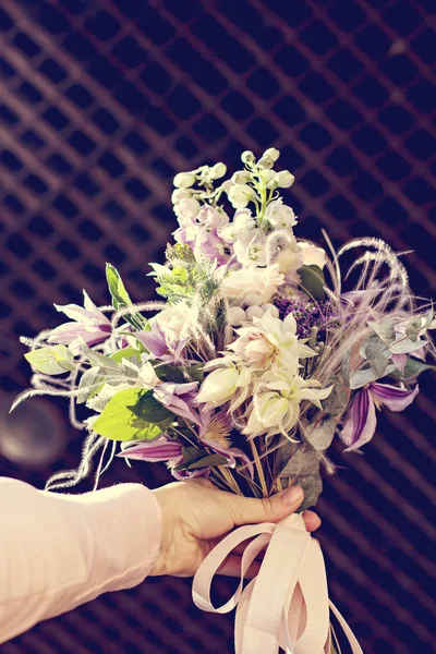 Beautiful Bouquet Delicate Flowers Pink White Purple Bouquet Bridal Bouquet — Stock Photo, Image