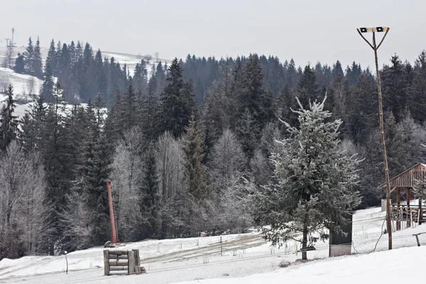 Zimní Horské Krajině Hory Sněhu První Sníh Horách Soumrak Horské — Stock fotografie