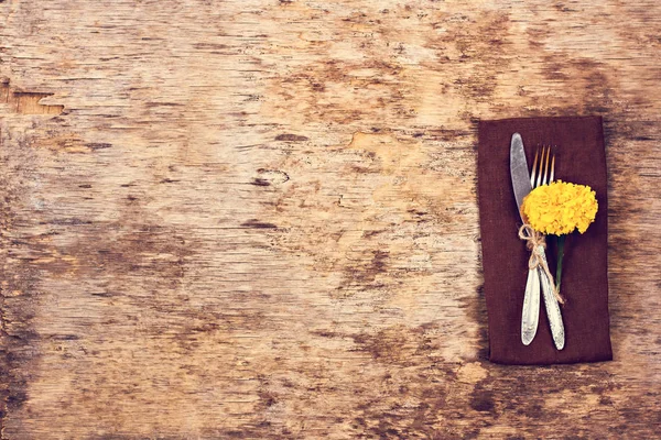 Fork, knife, napkin, cutlery. — Stock Photo, Image