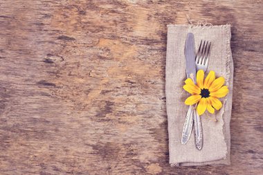 Çatal, bıçak, peçete, çatal bıçak takımı.