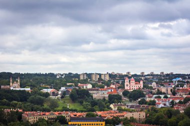 Gediminas Kalesi Kulesi Vilnius Litvanya eski şehir manzara
