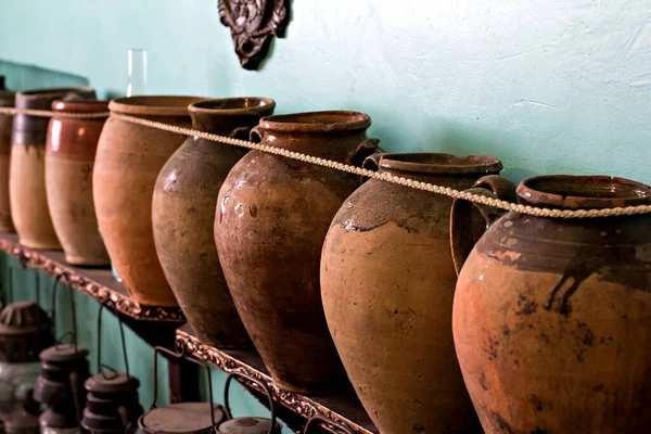 Vilkovo Ucrânia Abril 2018 Coleção Vasos Barro Museu — Fotografia de Stock