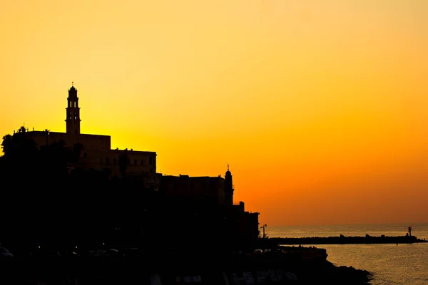 Embankment Tel Aviv Pôr Sol Zona Calçada Vista Para Mar — Fotografia de Stock