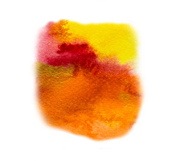 水彩スポット 秋の色 オレンジ オレンジの斑点 水彩抽象的な手描きの背景 — ストック写真