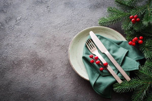 Festliche Tischdekoration für Weihnachten oder Neujahr. — Stockfoto