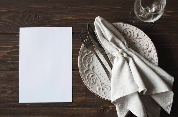 Elegantemente Mesa Cena Vacaciones Ajuste Mesa Festivo Estilo Vintage Provence — Foto de Stock