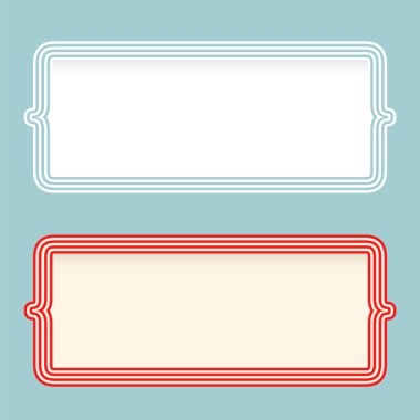 Basılı materyaller, Web sitesi, promosyon malzemeleri için vektör kavram. İki metin köşeli ayraçlar doldurmak için çerçeveler.