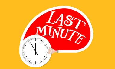 Saat ve yazıt elini tutar: son dakika. Vektör konsept illüstrasyon basılı materyaller, Web sitesi, promosyon malzemeleri için.