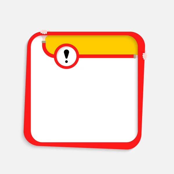 Röd Textram För Din Text Och Utropstecken — Stock vektor