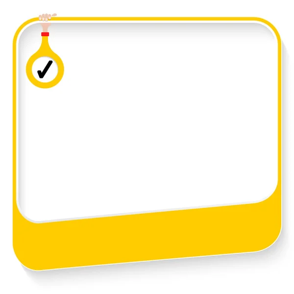 Yellow Text Frame Your Text Checkbox — Stock Vector