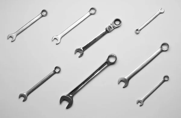 A few wrenches on a gray background. — Stock Photo, Image