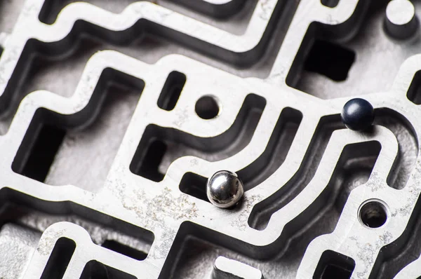 Arka plan için büyük çelik dişlilere sahip mekanik metal deseni.