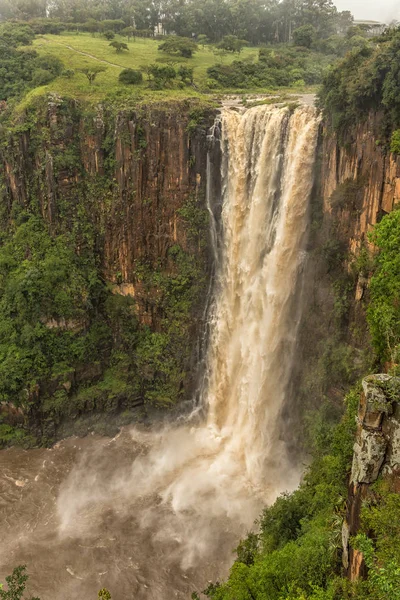 Rivier Umgeni Overstroomd Stort Beneden Howick Falls Howick Meander Van — Stockfoto