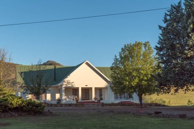 Rhodes, Güney Afrika - 27 Mart 2018: Rubicon Rodos içinde Eastern Cape Province, Restoran