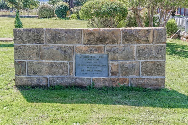 Elliot Sudáfrica Marzo 2018 Una Placa Conmemorativa Iglesia Reformada Holandesa — Foto de Stock