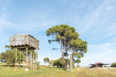 Bayan Grey, Eastern Cape Province, tren istasyonundaki Buhar dönemin Bayan Grey, Güney Afrika - 29 Mart 2018: emanetler