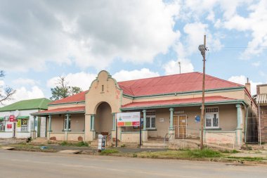 Zastron, Güney Afrika - 1 Nisan 2018: bir sokak sahne, Belediye ofisleri ve bir iş, Zastron serbest bölge içinde