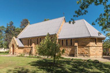 Ladybrand, Güney Afrika - 12 Mart 2018: tarihi St. James Anglikan Kilisesi Ladybrand, Lesotho ile sınırı yakınlarında doğu serbest semt bölge bir kasabada