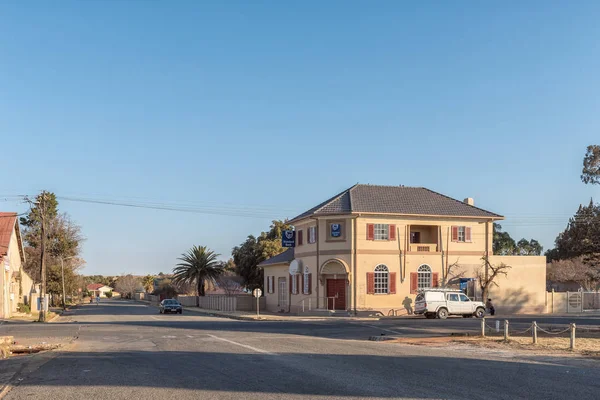 Brandfort Südafrika August 2018 Eine Straßenszene Mit Bank Fahrzeugen Und — Stockfoto