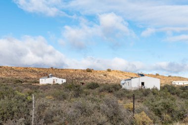 Victoria West, Güney Afrika, 7 Ağustos 2018: Victoria West içinde Northern Cape Province yakınındaki çiftlik işçi evleri